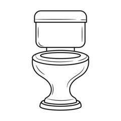 Toilet bowl, hand drawn sketch vector objects