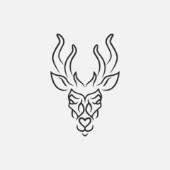Deer head in tribal style