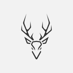 Deer head logo with a sharp outline