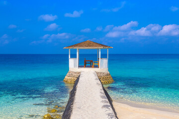 Gazebo at tropical paradise beach