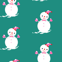snowman  ,christmas  pattern background vector eps.10