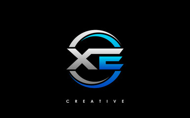 XE Letter Initial Logo Design Template Vector Illustration