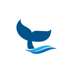 Whale tail icon design template illustration isolated