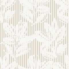 Floral Seamless Pattern with striped textures