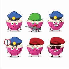 A dedicated Police officer of basmati rice mascot design style