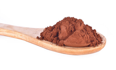 cocoa powder on white background