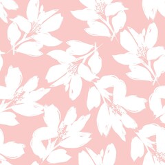 Floral Brush strokes Seamless Pattern Background