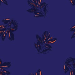 Floral Brush strokes Seamless Pattern Background
