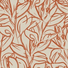 Floral Brush strokes Seamless Pattern Background