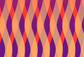 オレンジに紫の曲線模様