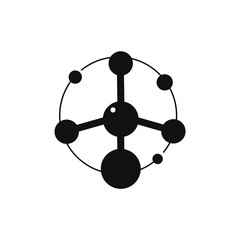 molecule icon stuck in the center of the circle
