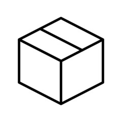 box of goods for shopping online, package of product, post and mail sign