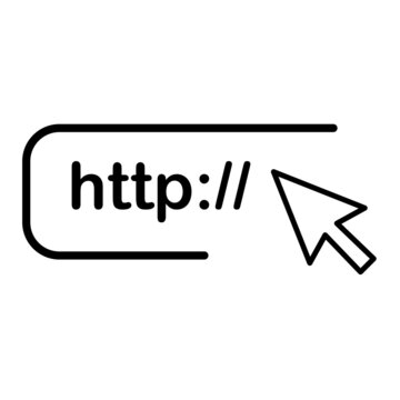website address, web browser for searching on internet, webpage with hyperlink, http and url of website