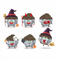 Halloween expression emoticons with cartoon character of dark wild rice