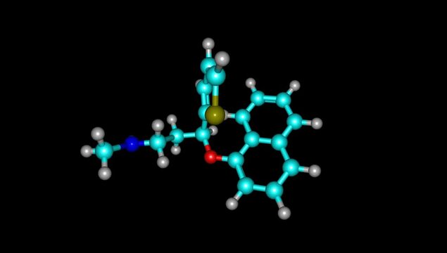 Duloxetine molecule rotating video Full HD