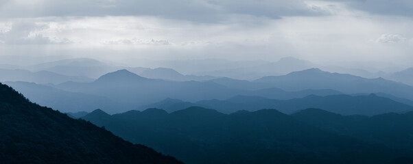 The mountain background of ancient Chinese landscape painting.