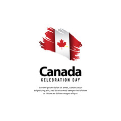 Brush Happy independence day of canada. template, background. Vector illustration