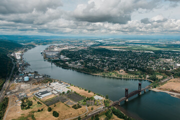 Obraz premium Aerial photography of Portland, Oregon.