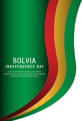 Happy independence day of Bolivia. template, background. Vector illustration