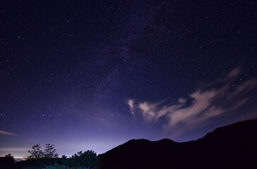 満天の星空　北アルプス立山連峰