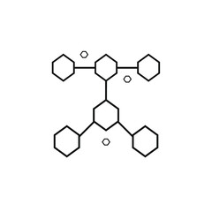 vector of several hexagons related by lines