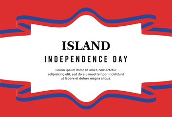 Happy independence day of Island. template, background. Vector illustration