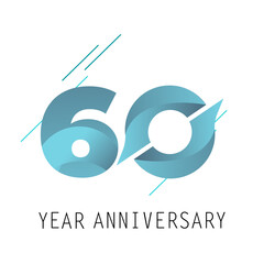60 Year Anniversary Elegant Vector Template Design Illustration