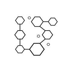 vector set of hexagons connected by lines