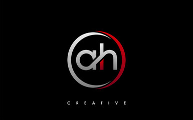 AH Letter Initial Logo Design Template Vector Illustration
