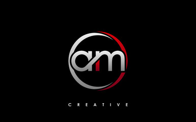 Obraz premium AM Letter Initial Logo Design Template Vector Illustration