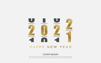 Happy new 2021 year with gold loading background