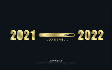 Happy new 2021 year with gold loading background