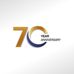 70 Year Anniversary Elegant Vector Template Design Illustration