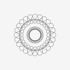 Decorative round frame, abstract pattern circle,black and white colour.