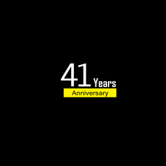 41 th anniversary event party. Vector illustration. numbers template for Celebrating.