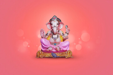 Indian Festival , Lord Ganesh Red Light Background
