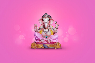 Indian Festival , Lord Ganesha Pink Background