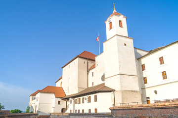 Fototapeta na wymiar At the old castle of Spielberk on a sunny April morning. Brno, Czech Republic