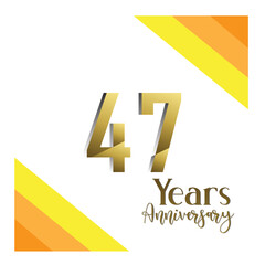 47 th anniversary event party. Vector illustration. numbers template for Celebrating.