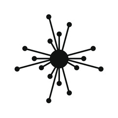 black color molecule icon vector drawing