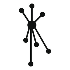 black molecule icon vector drawing