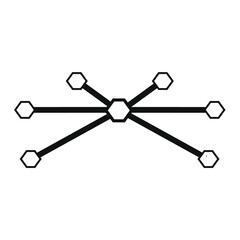 draw several small hexagons connected by lines