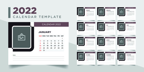 2022 calendar template, desk calendar 2022, 2022 desk calendar