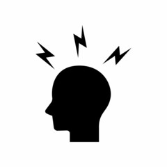 headache icon isolated on white background. icon vector.