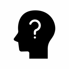head icon and question mark isolated on white background. icon vector.