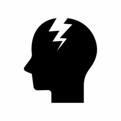 headache icon isolated on white background. icon vector.