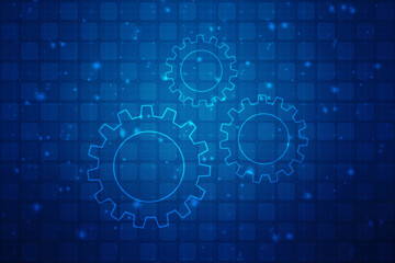 Gear technology background, Digital Abstract technology background, futuristic background, cyberspace Concept