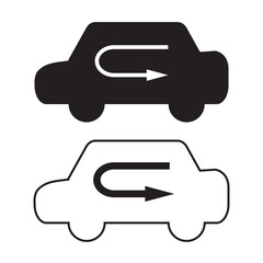 Air Control icon on white background. Recirculation air sign. air from inside car symbol. flat style.
