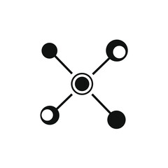 several circles that are connected by a cross line