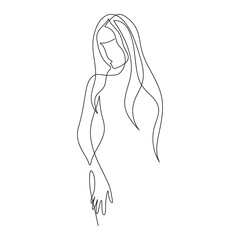 Surreal Faces Continuous line, drawing of set faces and hairstyle, fashion concept, woman beauty minimalist, vector illustration pretty sexy. Contemporary portrait
